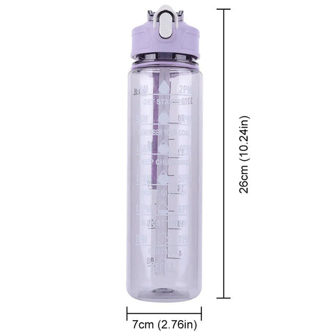 800ml Sports Water Bottle Leakproof Motivational Drinking Bottle Outdoor Gradient Water Bottle Portable Gym Fitness Durable Cup