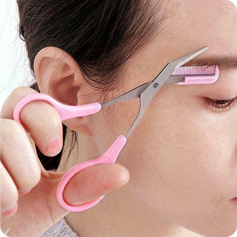 Eyebrow Trimmer Eyelash Thinning Shears Comb Shaping Eyebrow Scissors Grooming