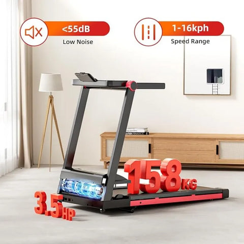Deerrun MAX 158KG Incline Treadmill APP Control 16.53 X 44.09 Running Area 3 HP Folding Treadmill for Home