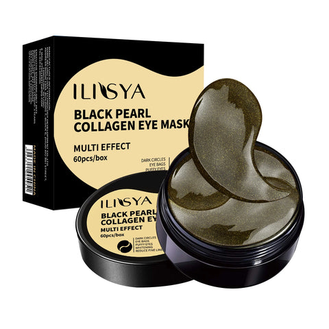 Ilisya-- Black Pearl Eye Mask  Gel Remove Dark Circles Anti-Puffiness Anti-Aging Moisturizing Eyes Care-60pcs