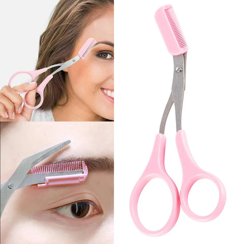Eyebrow Trimmer Eyelash Thinning Shears Comb Shaping Eyebrow Scissors Grooming