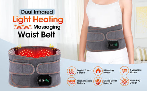 Inflatable Waist Belt Lumbar Decompression Protector Back Brace Heated Vibration Massage Waist Airbag Support Posture Correction