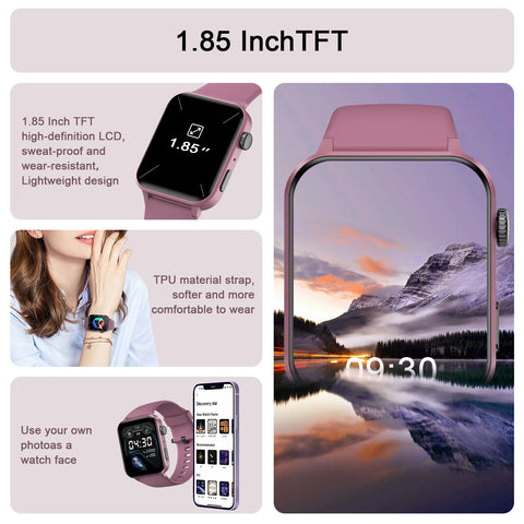 Baolubao Smartwatch 1.83 inch HD Display 300mAh Fitness Tracker Bluetooth Receive and make calls Sports Watch Pedometer