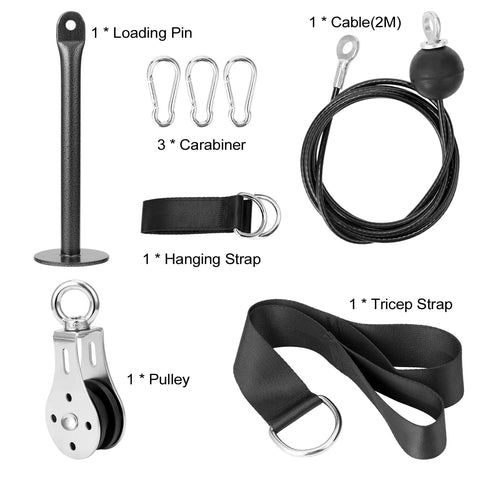 DIY Pulley Cable Machine Strength Training Equipment Attachment System Loading Pin Lifting Arm Biceps Triceps Blaster Hand