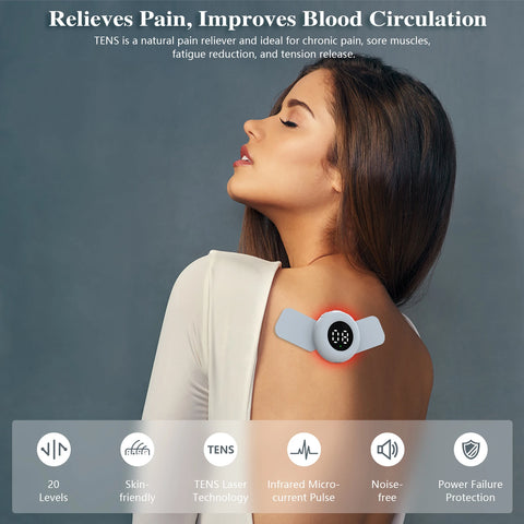 Wireless Tens Muscle Stimulator for Body Pain Relief 20 Levels EMS Neck Massager Low Frequency Pulse Masajeador Pads 650nm Laser