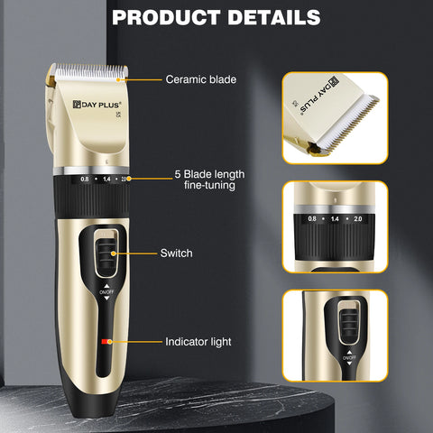 BRIEFNESS Hair Trimmer Pet Trimmer Silent All-In-One Body Hair Trimmer Cordless Precision Trimmer Runs for 90 Minutes