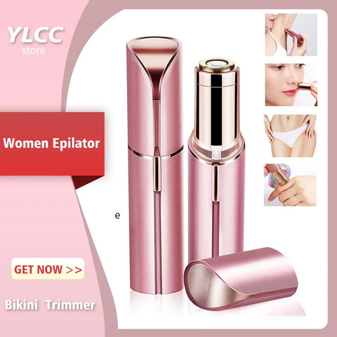 Electric Eyebrow Trimmer Mini Eye Brow Epilator Facial Lipstick Shape Hair Removal Portable Women Painless Razor Shaver Tool T