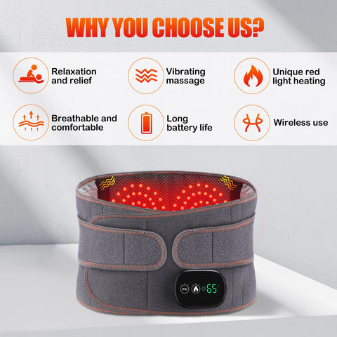 Inflatable Waist Belt Lumbar Decompression Protector Back Brace Heated Vibration Massage Waist Airbag Support Posture Correction