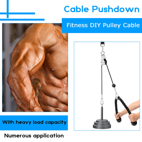 DIY Pulley Cable Machine Strength Training Equipment Attachment System Loading Pin Lifting Arm Biceps Triceps Blaster Hand