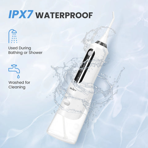 SEJOY Dental Oral Irrigator Water Flosser,5 Nozzles,USB Rechargeable 270ml Tank,Water Floss Teeth Pick Mouth Washing Machine