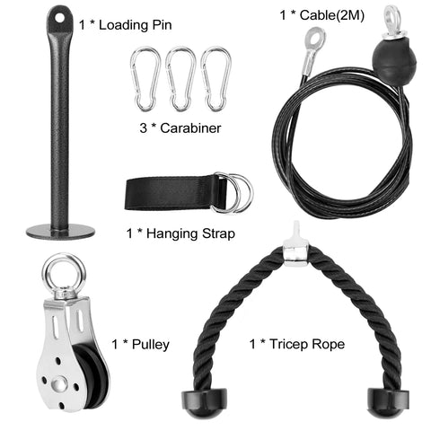 DIY Pulley Cable Machine Strength Training Equipment Attachment System Loading Pin Lifting Arm Biceps Triceps Blaster Hand