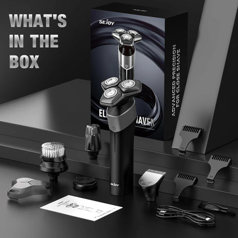 Sejoy KNIGHT Men's Electric Shaver kit Rechargeable Multi-functional Electric Hair Trimmer Razor Nose Trimmer Beard Hair Clipper