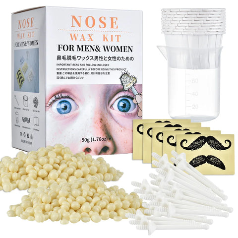 Nose Wax Kit Portable for Men and Women Nail Waxing Hair Removal Kit Nail Cleaning Wax Kit Painless Nose Clipper Beauty Care