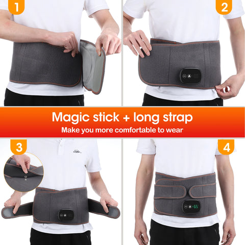 Inflatable Waist Belt Lumbar Decompression Protector Back Brace Heated Vibration Massage Waist Airbag Support Posture Correction