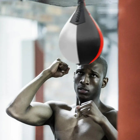 Boxing Speed Bag PU Leather Hanging Punching Ball Swivel Workout Speedball Kicking Platform Equipment MMA Training Speedball