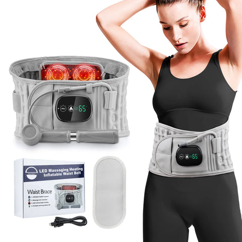 Electric Heating Waist Belt Inflatable Lumbar Protector Back Decompression Brace Infrared Vibration Massage Waist Airbag Support