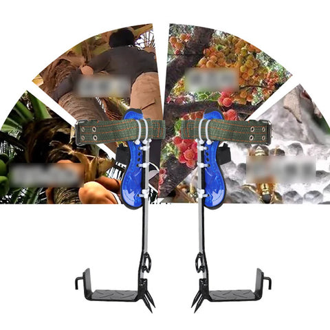 Climbing Spike Set, Safety Belt Straps, Adjustable Lanyard Carabiner，Tree Pole Climbing Spike Set Safety Belt Straps Portable