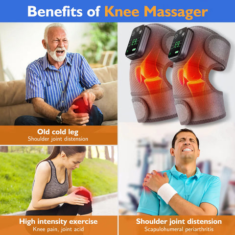 Electric Heating Vibration Massager for Shoulder Brace Belt Thermal Massage Knee Support Pad Arthritis Elbow Muscle Relaxation