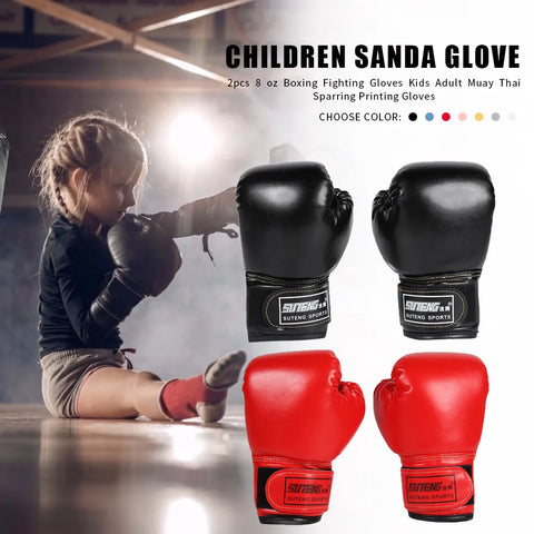 Kids Boxing Gloves Muay Thai Glove PU Leather Fitness Boxing Mittens Children Kickboxing Punching Training Hand Protector