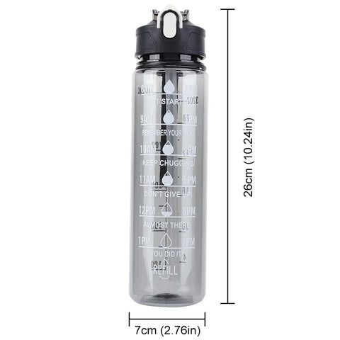 800ml Sports Water Bottle Leakproof Motivational Drinking Bottle Outdoor Gradient Water Bottle Portable Gym Fitness Durable Cup