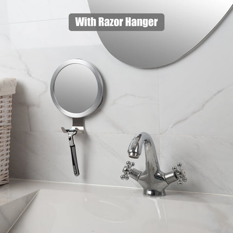 Bathroom Fogless Mirror Shower Shaving Mirror with Suction Cup Wall Mount with Razor Hook