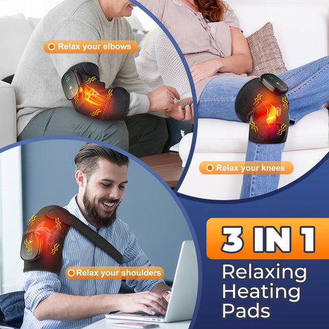 Electric Shoulder Heating Pad 3 Modes Vibration Shoulder Knee Elbow Relax Belt Big Area Thermal Massager Health Care