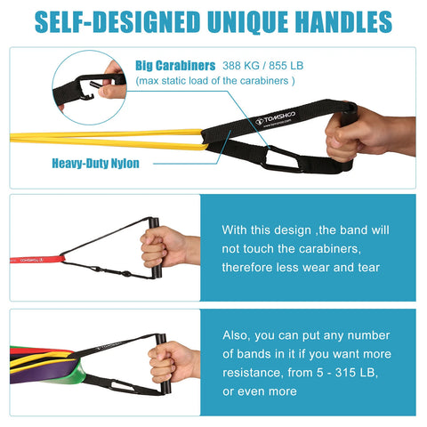 5 Packs Pull Up Assist Bands Set Resistance Loop Bands Powerlifting Workout Exercise Stretch Bands with Door Anchor and Handles