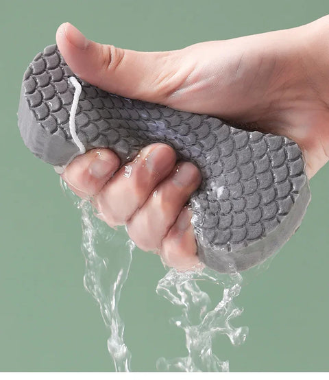 3D Bath Sponge Body Spa Scrubber Exfoliating Fish Scale Soft Painless Body Care Towel Cleanser Bathroom Bubble Shower Supplies