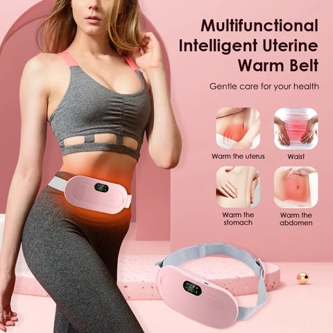Electric Abdominal Massager Belt for Female Hot Compress  Menstrual Period Warm Stomach Uterus Thermal Pad Pain Relief Vibrator
