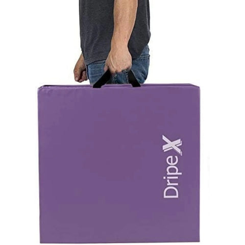 Folding Gymnastics Exercise Mat - Home Gym Mats with Carry Strap 5cm(2’’) Thick Foam Nonslip Soft PU Leather for Yoga