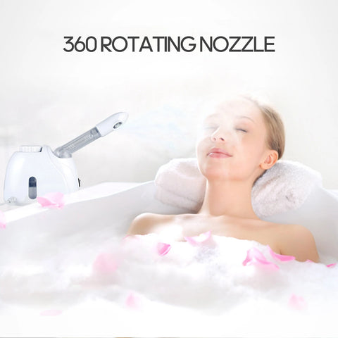 K·SKIN Face Steamer Nano Spray Moisturizing Instrument Hot Mist Steam Aromatherapy Card Slot Rotating Nozzle Replenish Water