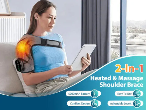 Electric Shoulder Heating Pad 3 Modes Vibration Shoulder Knee Elbow Relax Belt Big Area Thermal Massager Health Care