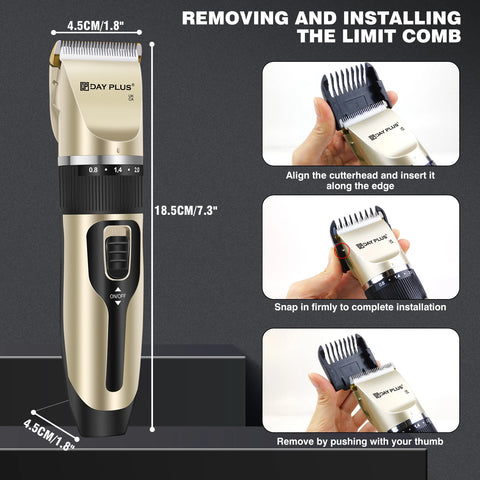 BRIEFNESS Hair Trimmer Pet Trimmer Silent All-In-One Body Hair Trimmer Cordless Precision Trimmer Runs for 90 Minutes