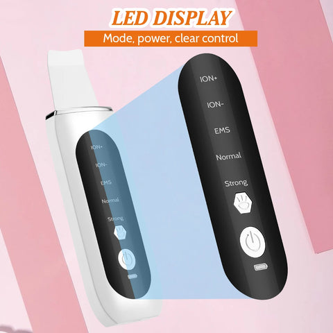 Ultrasonic Facial Shovel Cleanser Skin Scrubber Peeling Blackhead Remover Deep Face Cleaning Ultrasonic Ion Ance Pore Cleaner