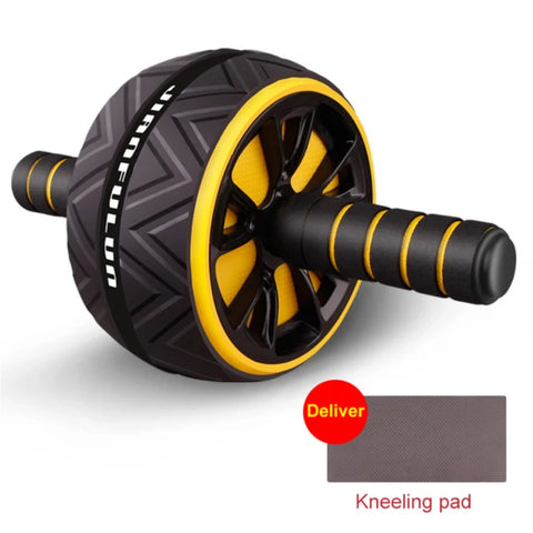 Ab Roller Big Abdominal Wheel Roller Stretch Trainer With Mat  Arm Waist Abdomen Exercise  Gym Fitness Equipment