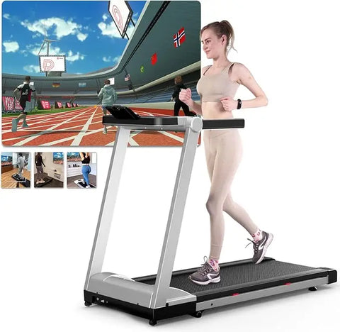 Deerrun MAX 158KG Incline Treadmill APP Control 16.53 X 44.09 Running Area 3 HP Folding Treadmill for Home