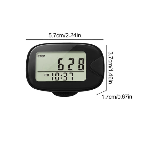 Walking Pedometer Clip On Step Counter LCD Display Accurate Step Tracker Multi-Function Electronic Pedometer for Walking Running