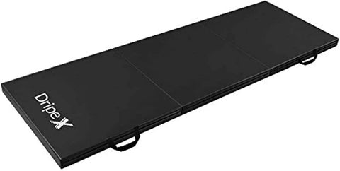 Folding Gymnastics Exercise Mat - Home Gym Mats with Carry Strap 5cm(2’’) Thick Foam Nonslip Soft PU Leather for Yoga