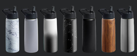 Triple Walled Insulated Water Bottles with Straw  25 Oz Stainless Steel Metal Bottle  Leak Proof Lids  Army Green