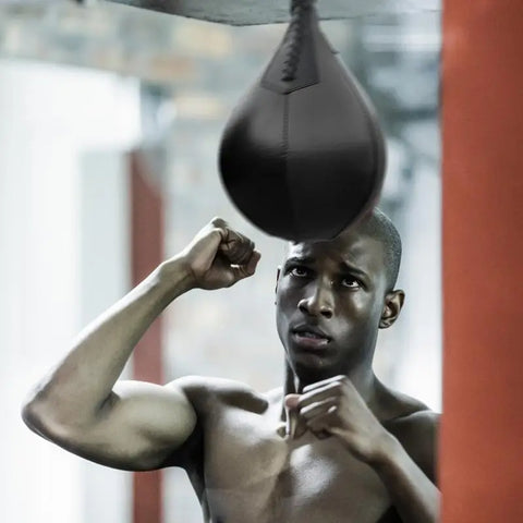 Boxing Speed Bag PU Leather Hanging Punching Ball Swivel Workout Speedball Kicking Platform Equipment MMA Training Speedball