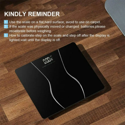 Digital Bathroom Scales 180KG Body Weight Weighing Scale LCD Electronic Black
