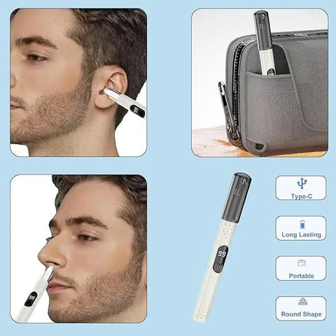 Electric Nose Ear Hair Trimmers Remover Professional Rechargeable Clipper USB-C