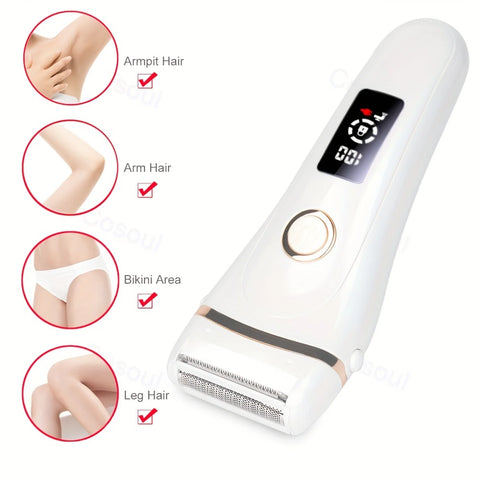 Rechargeable  Women's  - LED Display, Painless Hair Removal for Legs, Pubic & Sensitive Areas!
