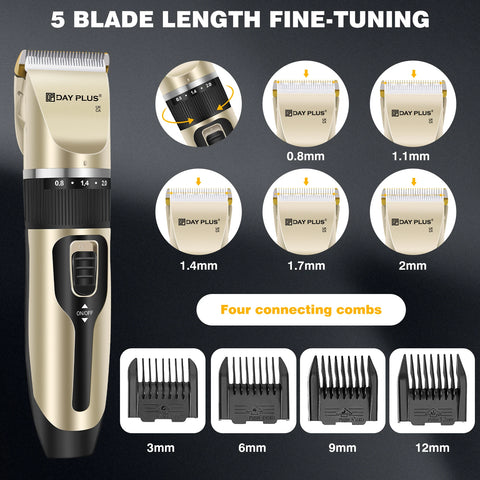 BRIEFNESS Hair Trimmer Pet Trimmer Silent All-In-One Body Hair Trimmer Cordless Precision Trimmer Runs for 90 Minutes