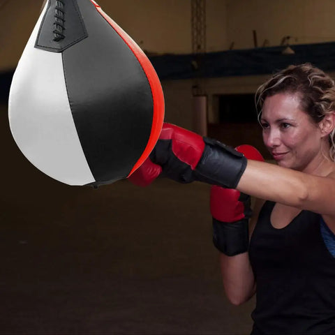 Boxing Speed Bag PU Leather Hanging Punching Ball Swivel Workout Speedball Kicking Platform Equipment MMA Training Speedball