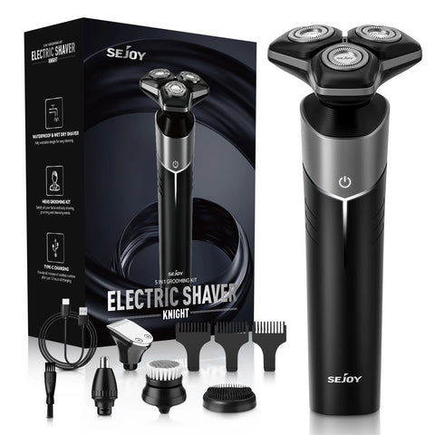 Sejoy KNIGHT Men's Electric Shaver kit Rechargeable Multi-functional Electric Hair Trimmer Razor Nose Trimmer Beard Hair Clipper