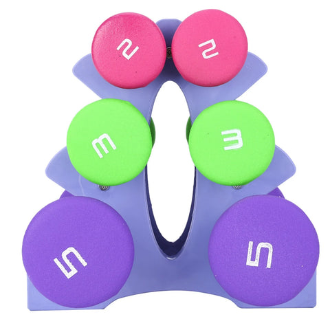 Hand Fitness Weights Set Holder Rack 2lb 3lb 5lb Bodybuilding Exercise Equipment Gym Weights
