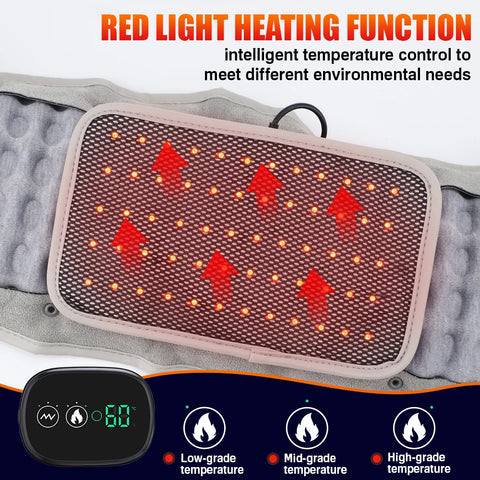 Inflatable Waist Belt Lumbar Decompression Protector Back Brace Heated Vibration Massage Waist Airbag Support Posture Correction