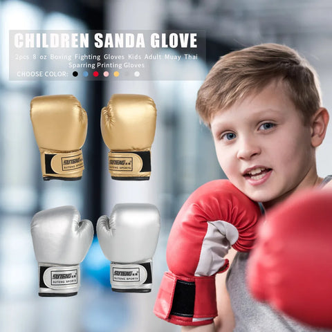 Kids Boxing Gloves Muay Thai Glove PU Leather Fitness Boxing Mittens Children Kickboxing Punching Training Hand Protector
