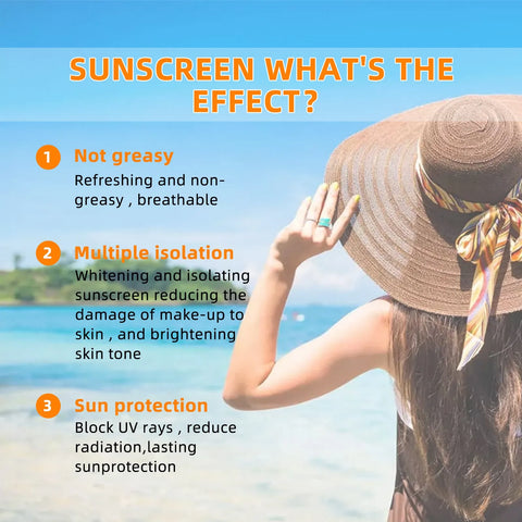 Liquid Sunscreen Whiten Moisturizing Repair Skin Face Sunblock Foundation UV Protection Oil Control Waterproof Sunscreen Cream